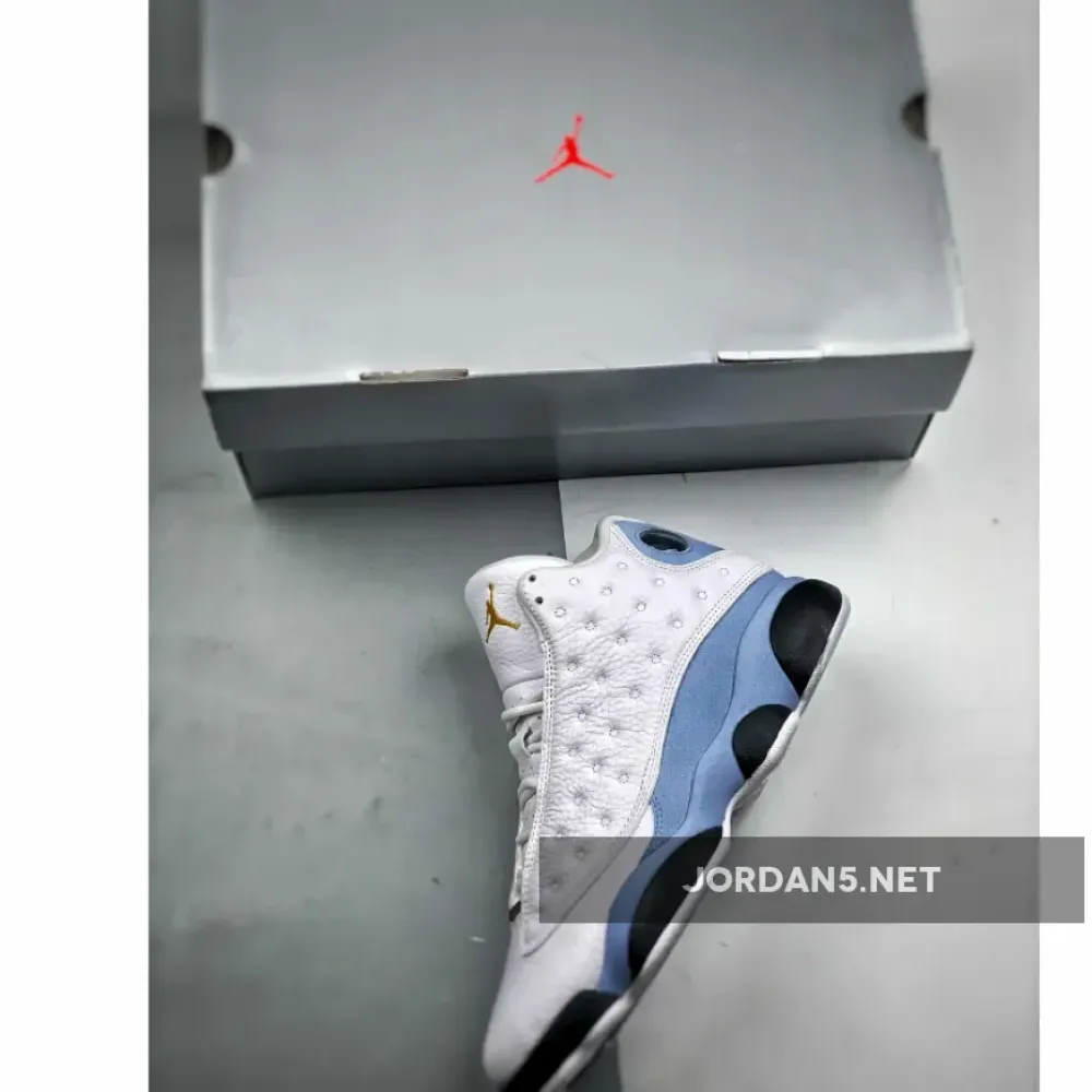 Air Jordan 13 White/Yellow Ochre-Blue Grey-Black  414571-170