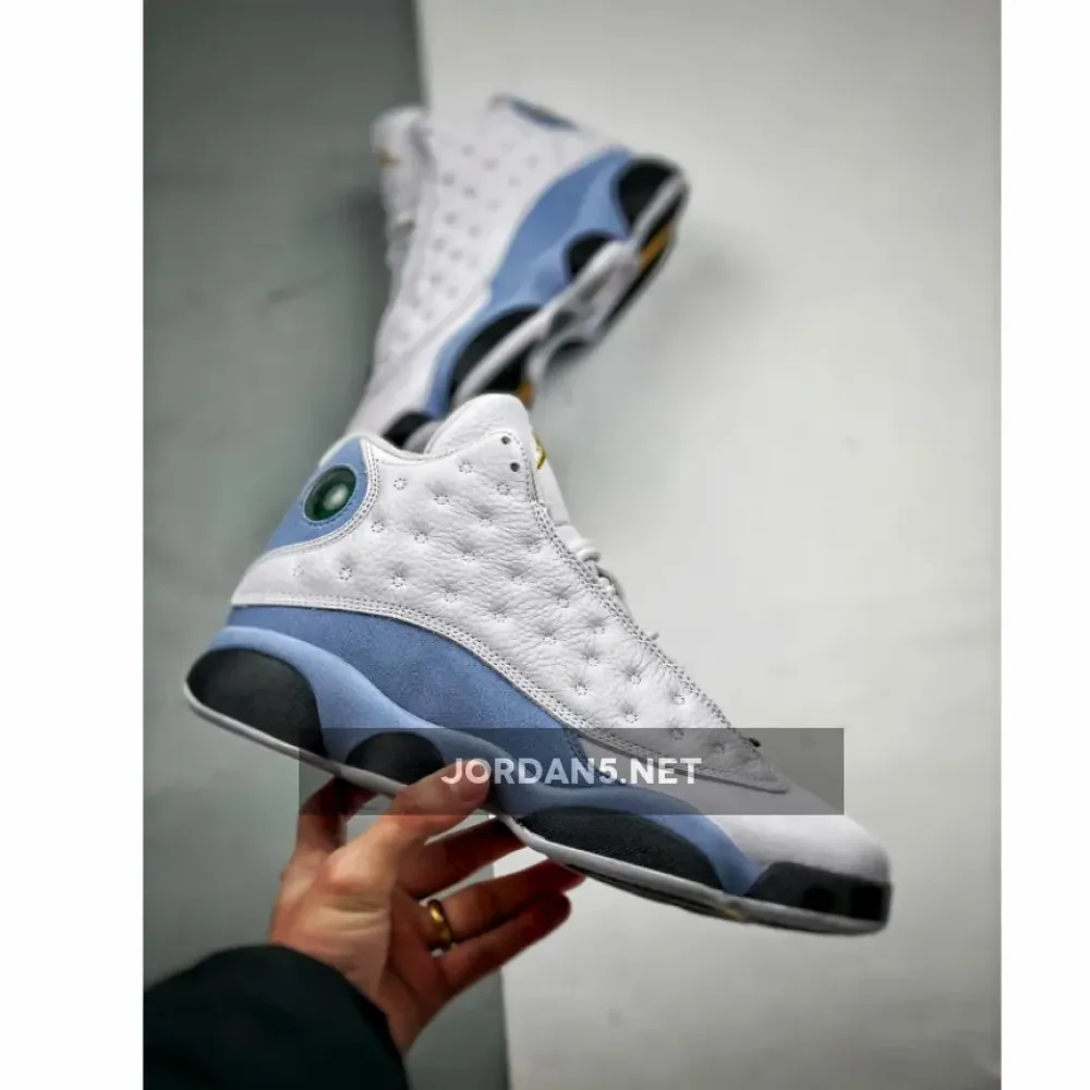 Air Jordan 13 White/Yellow Ochre-Blue Grey-Black  414571-170