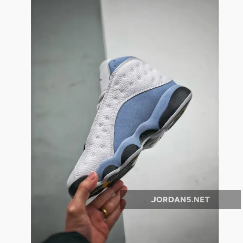 Air Jordan 13 White/Yellow Ochre-Blue Grey-Black  414571-170