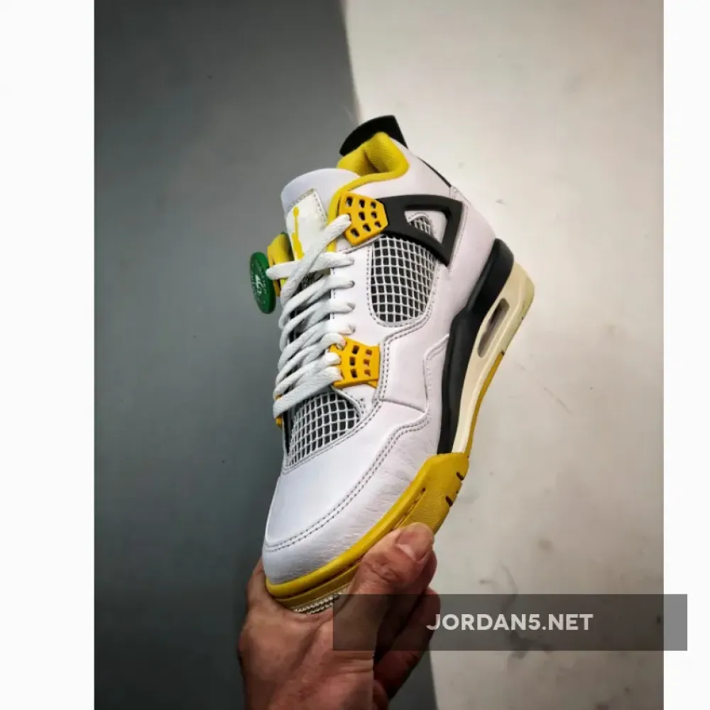 Air Jordan 4 White/Coconut Milk-Vivid Sulfur  AQ9129-101
