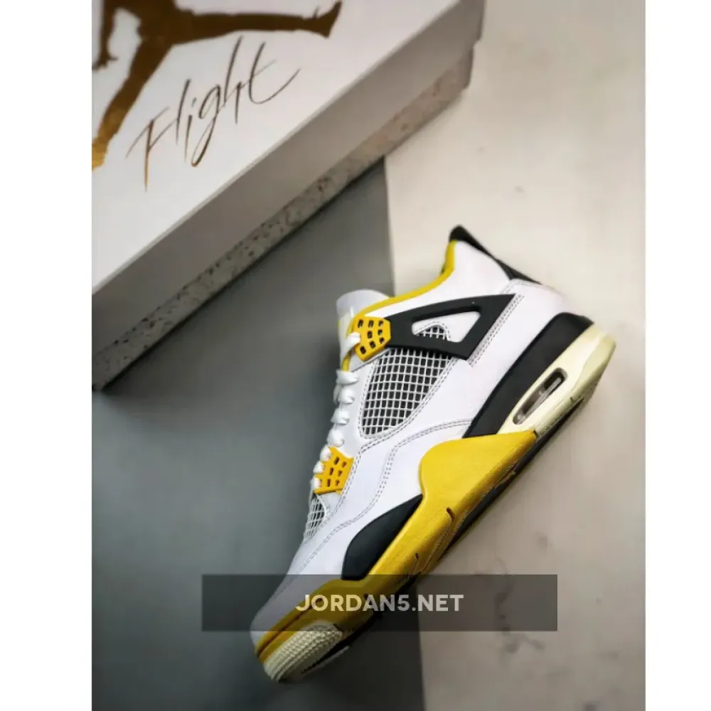 Air Jordan 4 White/Coconut Milk-Vivid Sulfur  AQ9129-101