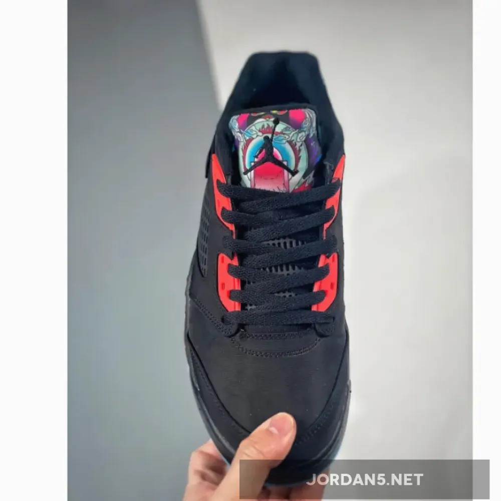 Air Jordan 5 Retro Low Black/Bright Crimson-Beta Blue 840475-060