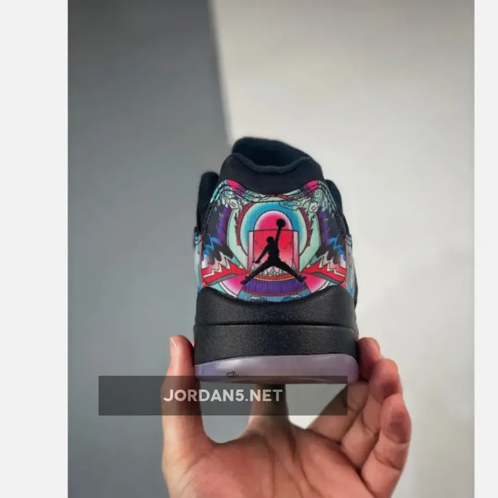 Air Jordan 5 Retro Low Black/Bright Crimson-Beta Blue 840475-060