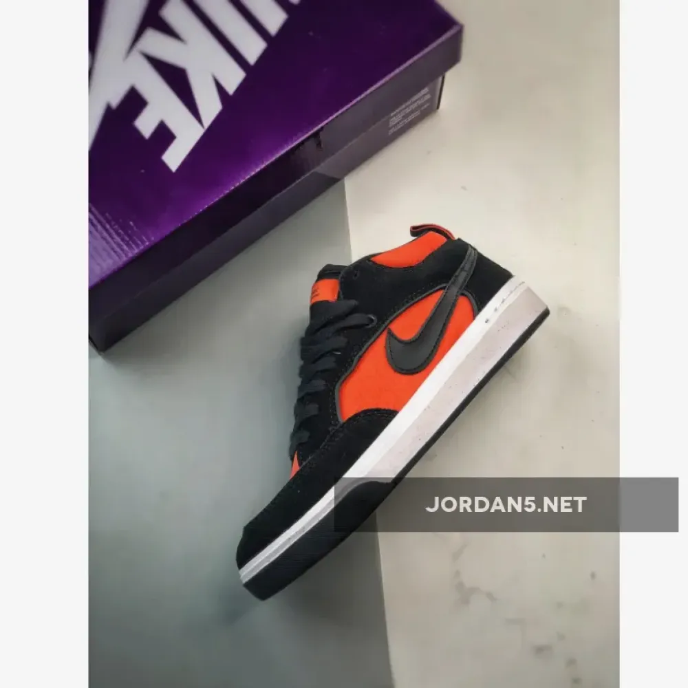 Nike SB React Leo Black Electro Orange  DX4361-002