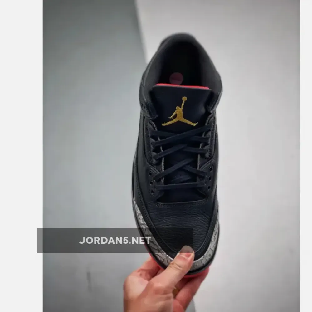 J Balvin x Air Jordan 3 “Rio” Black/Solar Flare-Total Crimson  FN0344-001