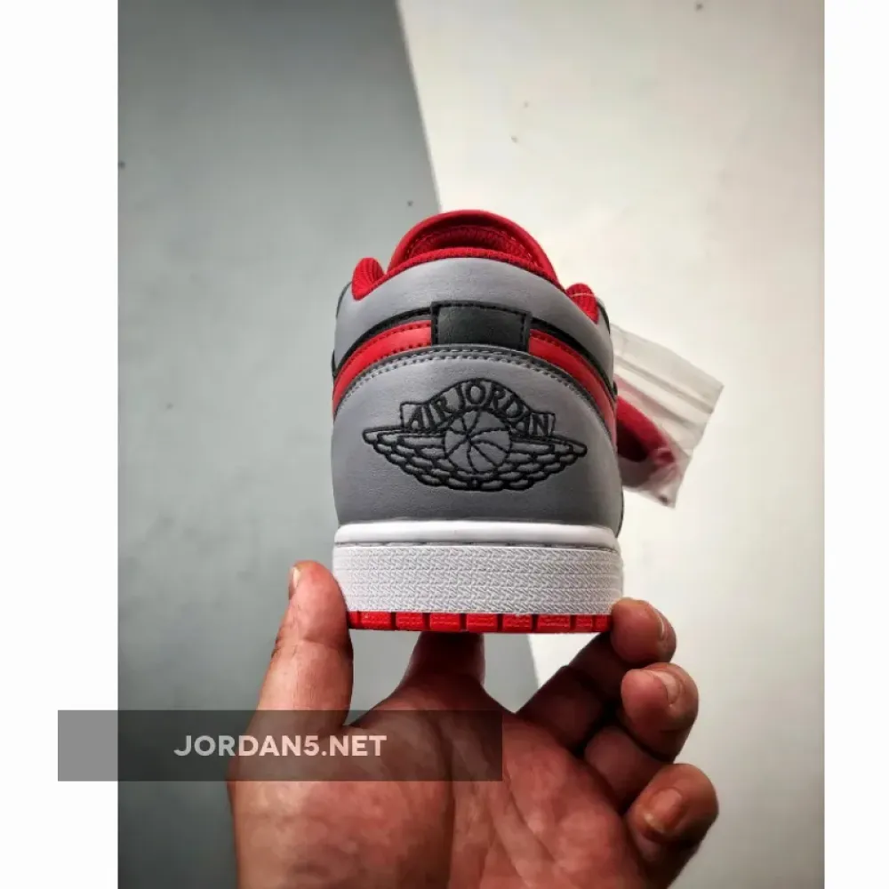 Air Jordan 1 Low Black Cement Grey Fire Red  553558-060